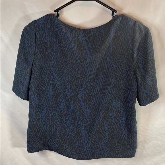 Babaton Navy Patterned V-Neck Blouse - Picture 7 of 8